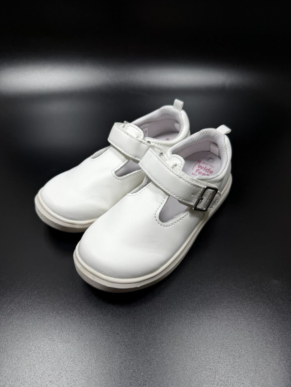 Stride Rite 360 Rena Kids White Hook Loop Comfort Shoes Size 10